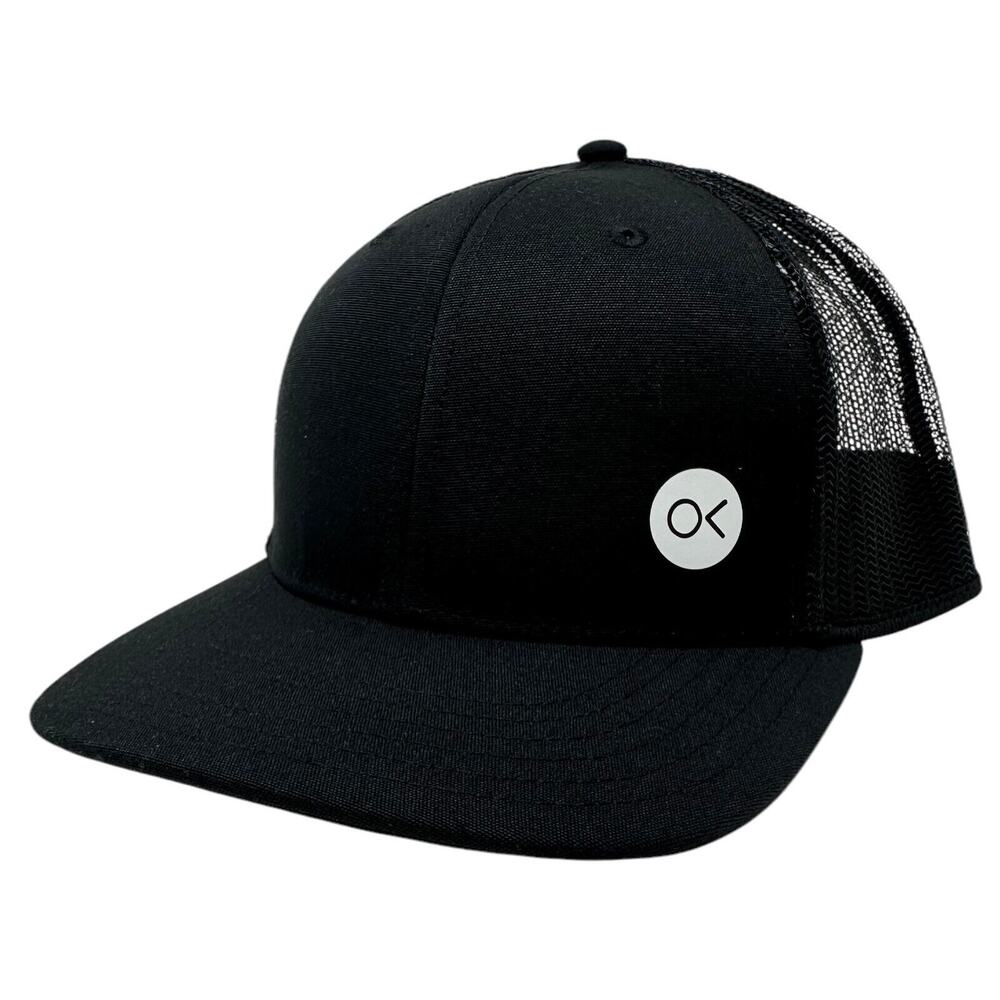 Outerknown Black Trucker Hat with White Logo